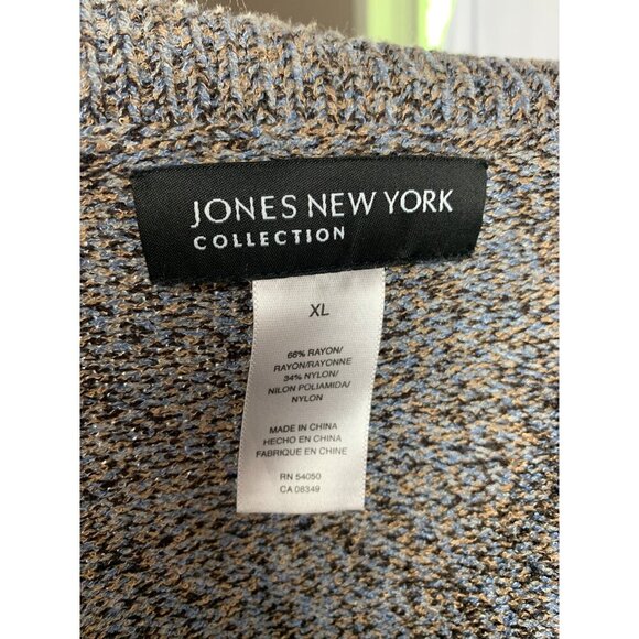 Jones New York Collection Womens XL Brown & Gray Knit Sleeveless Top & Cardigan - Picture 6 of 7